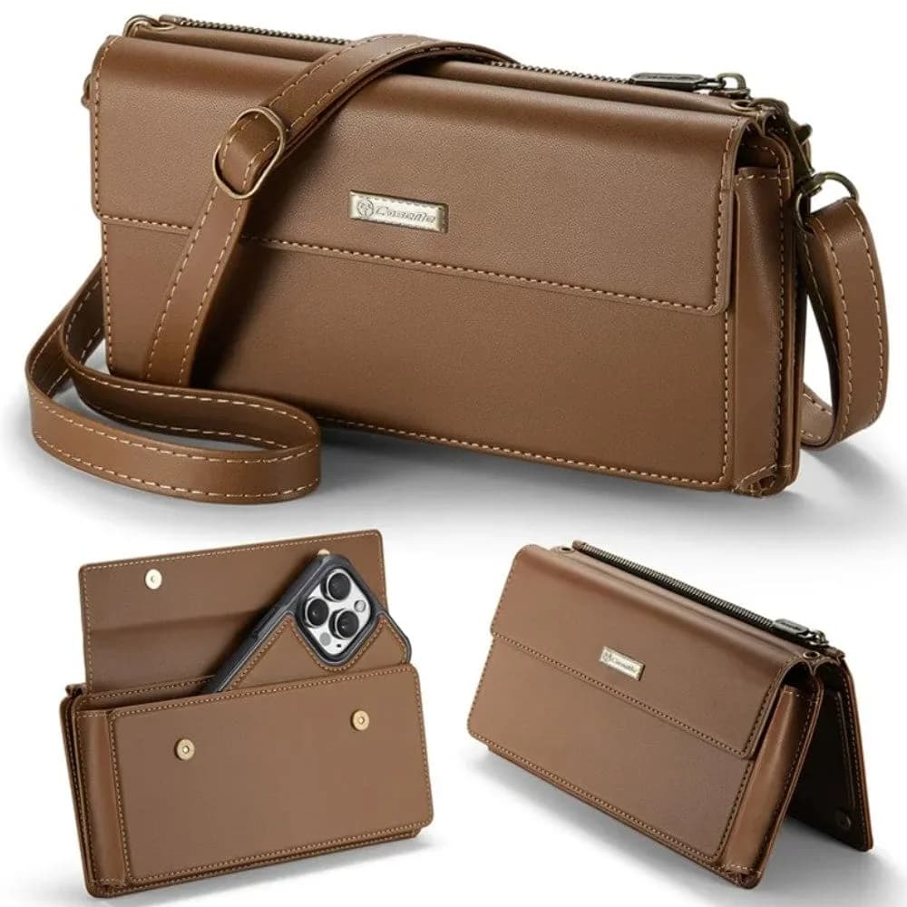 Universal CaseMe ME20 Phone Crossbody Wallet, Shoulder and Wrist Strap, Holds 7 Cards